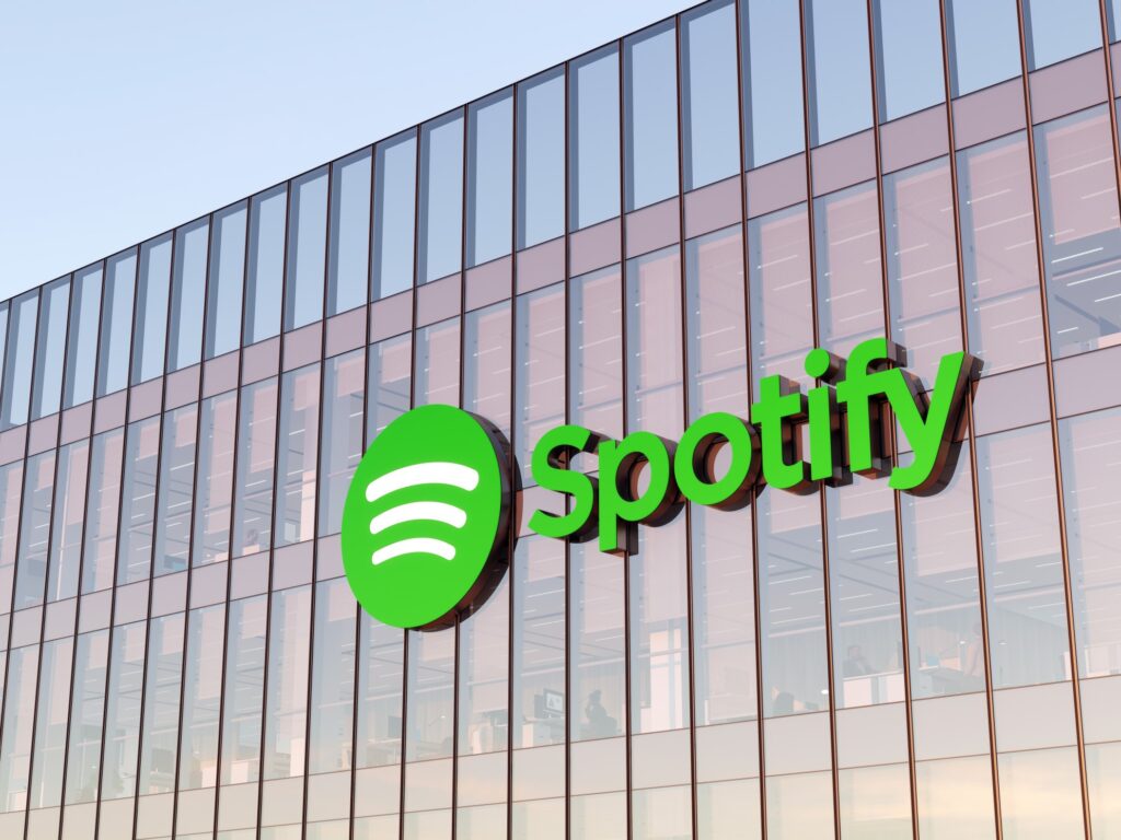 Showing example of B2C company—Spotify company building.