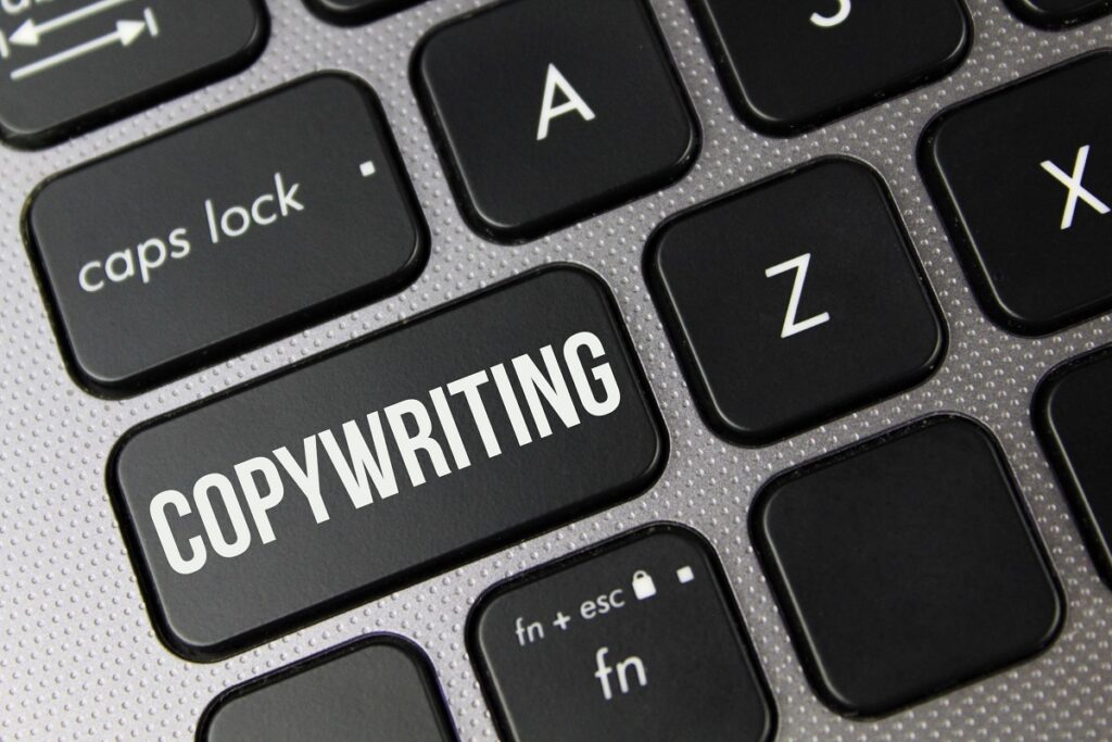 B2C copywriting tips on keyboard of laptop