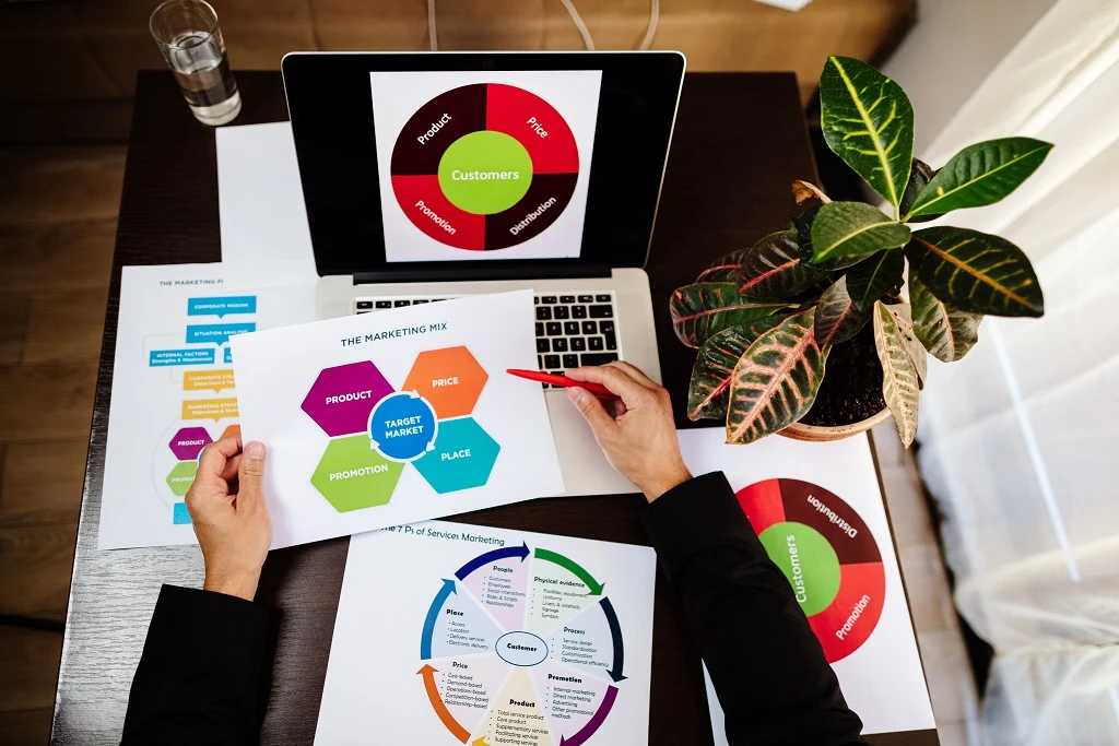 Drafting Digital Marketing Strategies In Front Of A Laptop